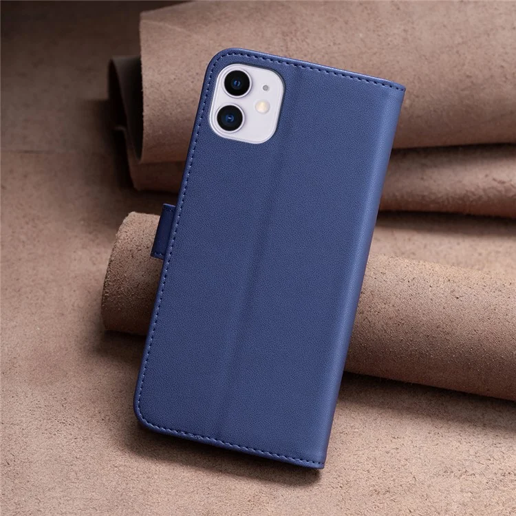 BINFEN COLOR BF17 Para iPhone 11 Capa carteira de couro PU Magnética Folio Flip Stand Phone Cover - Azul