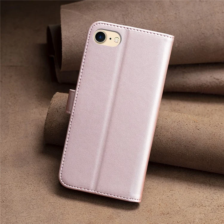 BINFEN COLOR BF17 For iPhone 6 / 6s / 7 / 8 4.7 inch PU Leather Phone Case Stand Flip Wallet Cover - Rose Gold