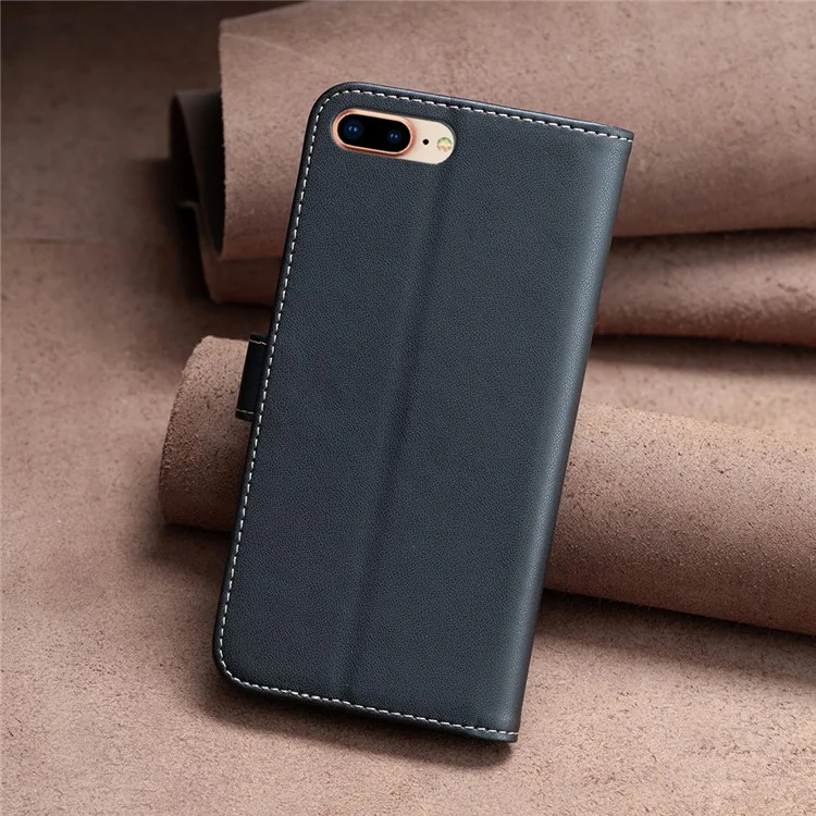 BINFEN COLOR BF17 Leather Wallet Case for iPhone 6 Plus / 6s Plus / 7 Plus / 8 Plus 5.5 inch , Stand Magnetic Flip Phone Cover - Black