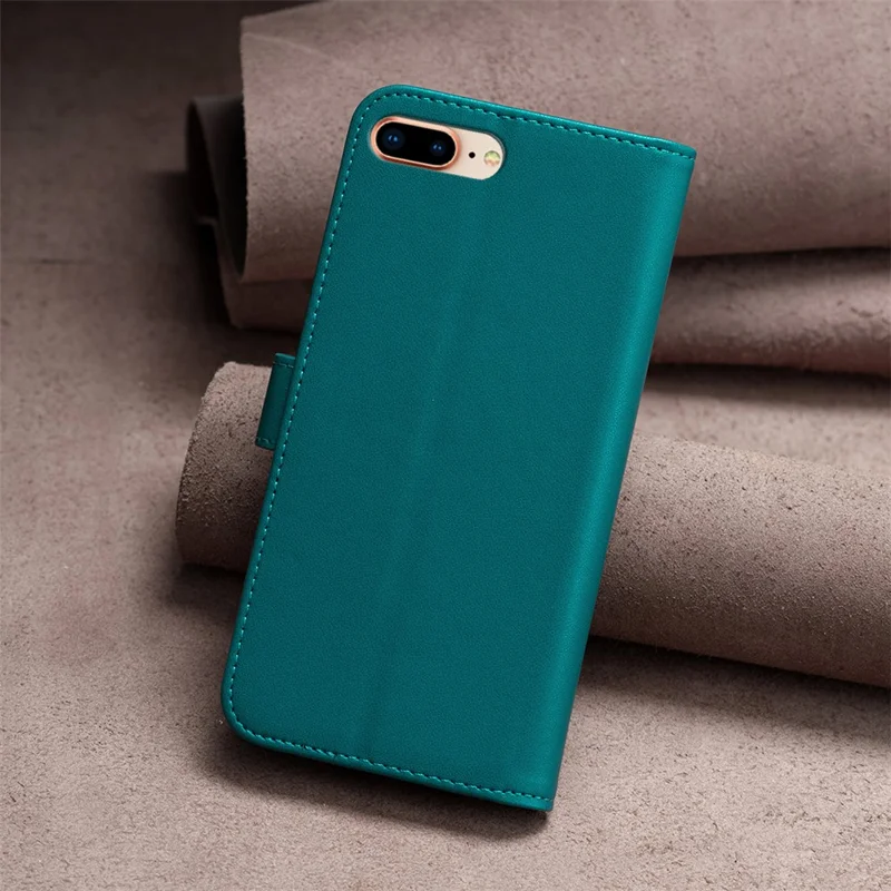 BINFEN COLOR BF17 Leather Wallet Case for iPhone 6 Plus / 6s Plus / 7 Plus / 8 Plus 5.5 inch , Stand Magnetic Flip Phone Cover - Green