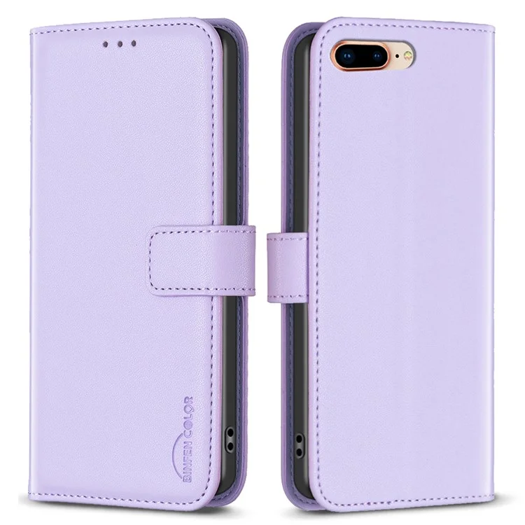 BINFEN COLOR BF17 Estuche de Carteta de Cuero para iPhone 6 Plus / 6s Plus / 7 Plus / 8 Plus 5.5 pulgadas, Cartera Magnética para Teléfono - Púrpura