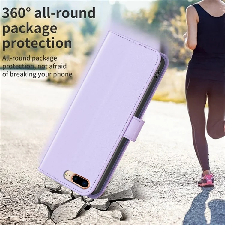 BINFEN COLOR BF17 Estuche de Carteta de Cuero para iPhone 6 Plus / 6s Plus / 7 Plus / 8 Plus 5.5 pulgadas, Cartera Magnética para Teléfono - Púrpura