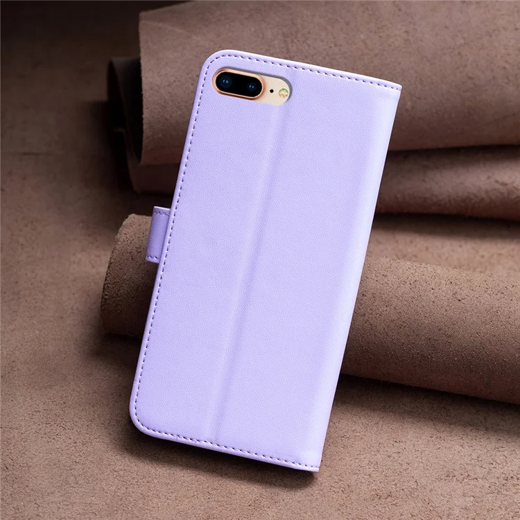 BINFEN COLOR BF17 Estuche de Carteta de Cuero para iPhone 6 Plus / 6s Plus / 7 Plus / 8 Plus 5.5 pulgadas, Cartera Magnética para Teléfono - Púrpura