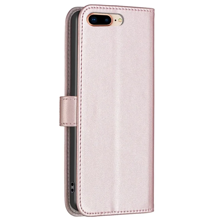 BINFEN COLOR BF17 Leather Wallet Case for iPhone 6 Plus / 6s Plus / 7 Plus / 8 Plus 5.5 inch , Stand Magnetic Flip Phone Cover - Rose Gold