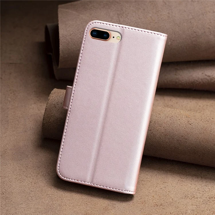BINFEN COLOR BF17 Leather Wallet Case for iPhone 6 Plus / 6s Plus / 7 Plus / 8 Plus 5.5 inch , Stand Magnetic Flip Phone Cover - Rose Gold