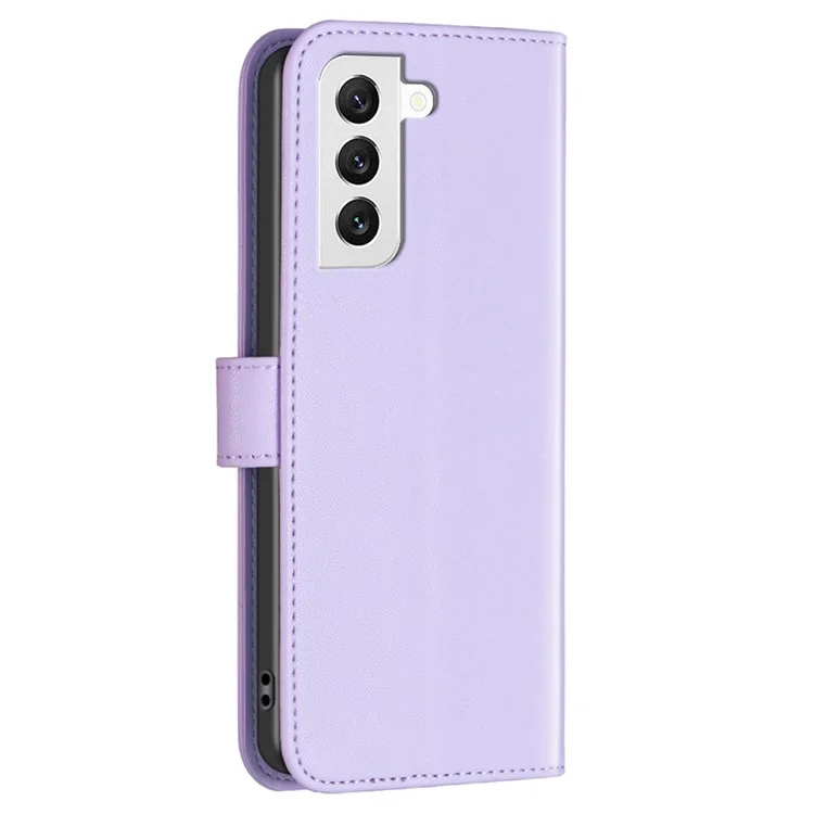 BINFEN COLOR BF17 для Samsung Galaxy S21+ 5G PU кожаный чехол-бумажник со стойкой, магнитным замком - фиолетовый
