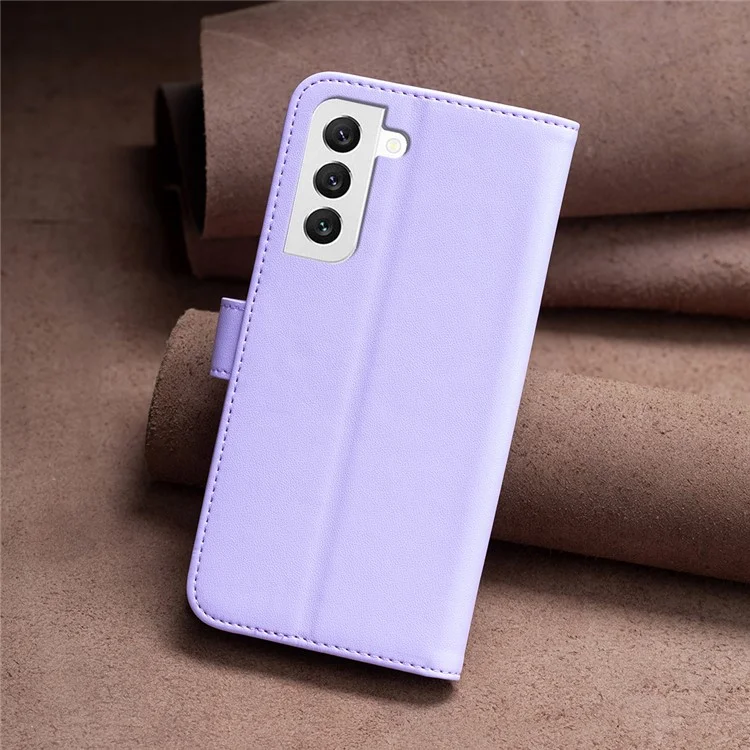 BINFEN COLOR BF17 для Samsung Galaxy S21+ 5G PU кожаный чехол-бумажник со стойкой, магнитным замком - фиолетовый