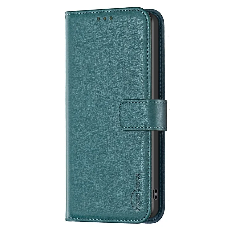 Binfen Color BF17 TPU+PU Cubierta de Teléfono de Cuero Para Samsung Galaxy S20 Ultra Stand Magnetic Tele Willet - Verde