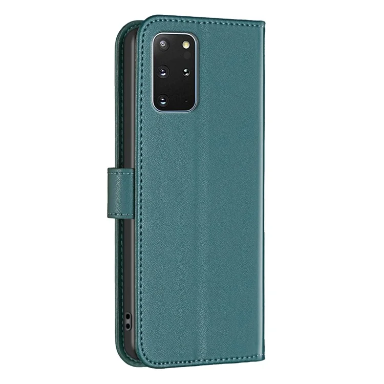 BINFEN COLOR BF17 For Samsung Galaxy S20 Plus 4G / 5G Funda de teléfono con tapa de cartera magnética de ajuste delgado, de cuero sintético - Verde