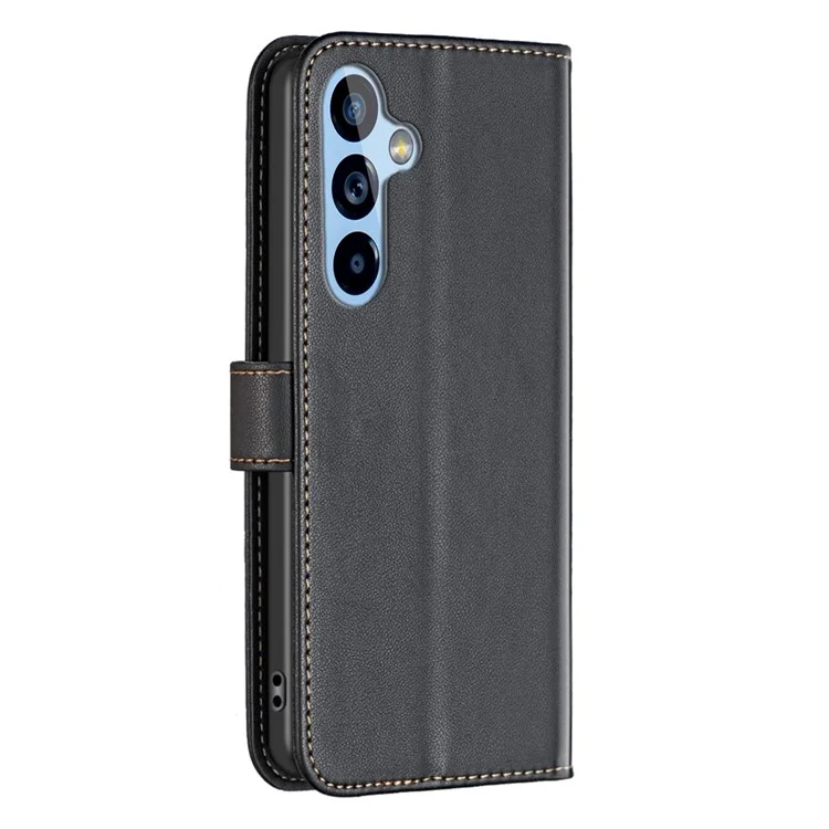 BINFEN COLOR BF17 For Samsung Galaxy A54 5G Stand Wallet Phone Case Leather + TPU Phone Cover - Black