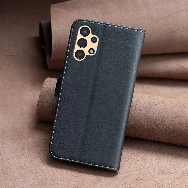 BINFEN COLOR BF17 For Samsung Galaxy A73 5G Phone Wallet Case Stand Leather Phone Cover - Black