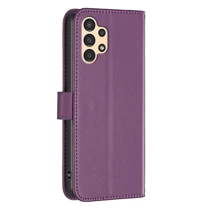 BINFEN COLOR BF17 Leather Case for Samsung Galaxy A13 4G / 5G Stand Cell Phone Wallet Cover - Dark Purple