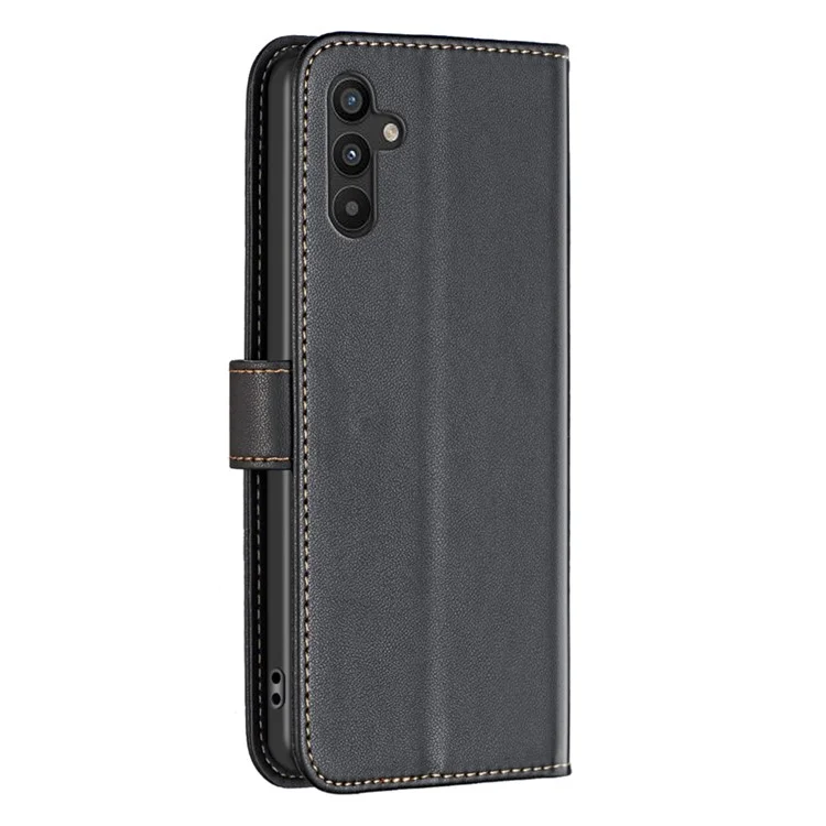 BINFEN COLOR BF17 Stand Phone Cover per Samsung Galaxy A34 5G Custodia in pelle PU + TPU Wallet - Nero