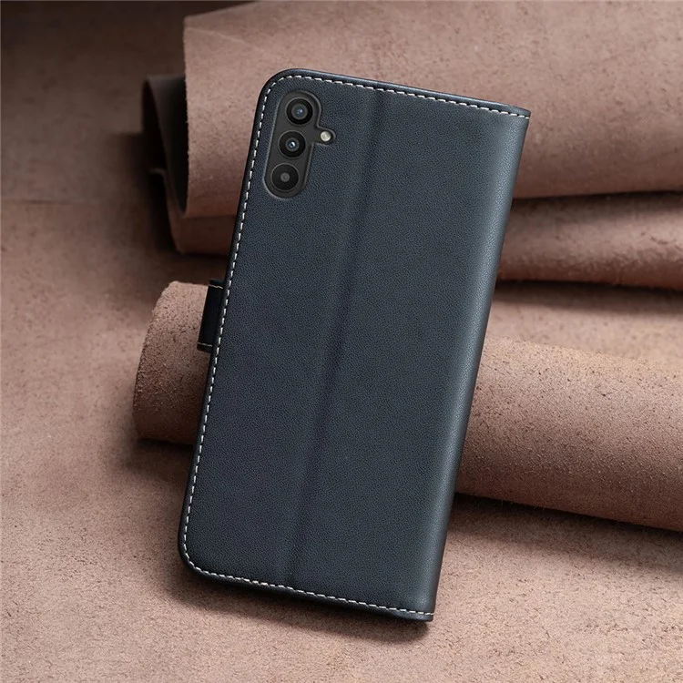 BINFEN COLOR BF17 Stand Phone Cover per Samsung Galaxy A34 5G Custodia in pelle PU + TPU Wallet - Nero