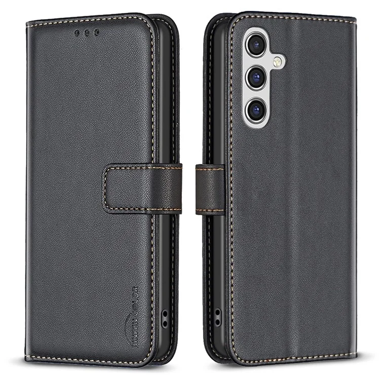 BINFEN COLOR BF17 Per Samsung Galaxy A14 4G / 5G Custodia Portafoglio in Pelle PU Cover Telefono con Supporto - Nero