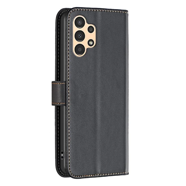 Custodia in pelle per Samsung Galaxy A23 5G (versione globale) / A23 4G / M23 5G / F23 5G / M13 4G BINFEN COLOR BF17 Wallet Stand Phone Cover - Nero