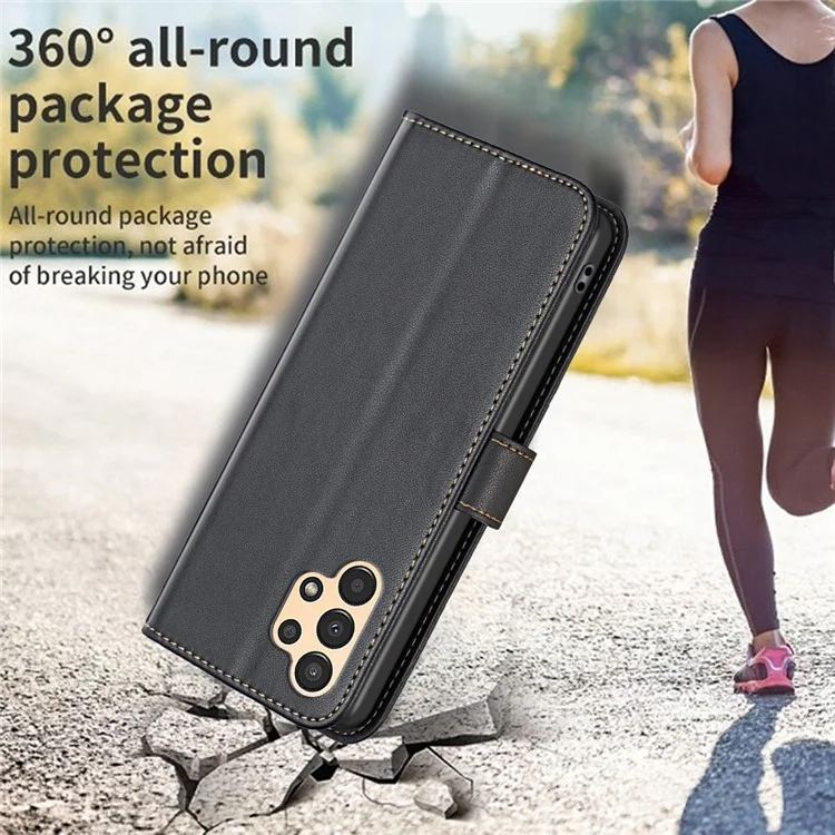 Custodia in pelle per Samsung Galaxy A23 5G (versione globale) / A23 4G / M23 5G / F23 5G / M13 4G BINFEN COLOR BF17 Wallet Stand Phone Cover - Nero