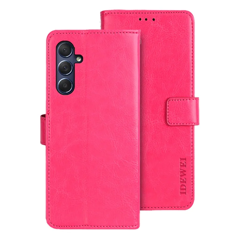 IDEWEI для Samsung Galaxy M54 5G / F54 5G Противоскользящий кожаный чехол для телефона Бумажник Текстура "Бешеная лошадь" Чехол для телефона со стойкой - Роза