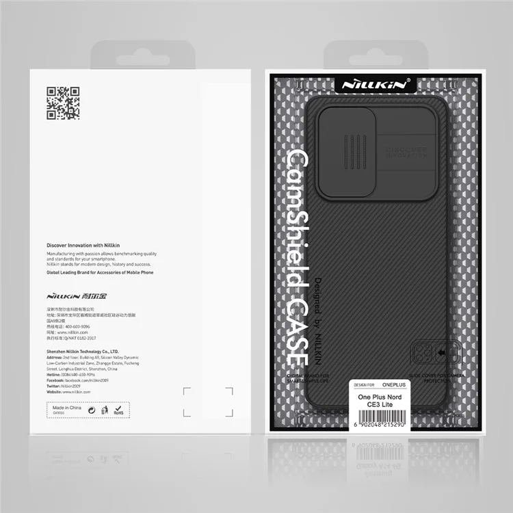 Nillkin Camshield Para OnePlus Nord ce 3 Lite 5G Dura PC Case de Teléfonos Diapositiva Cubierta de Teléfono - Negro