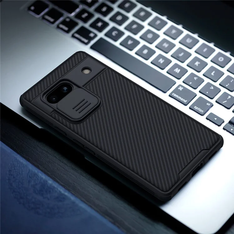 NILLKIN CamShield Pro Series für Google Pixel 7a Handyhülle PC+TPU Handyschutz mit Schiebe-Kameraabdeckung - Blau