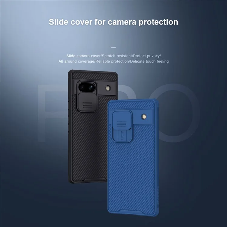 Nillkin Camshield Pro Series Para Google Pixel 7a Case de Teléfono PC+TPU Shell Con Sumprado - Azul