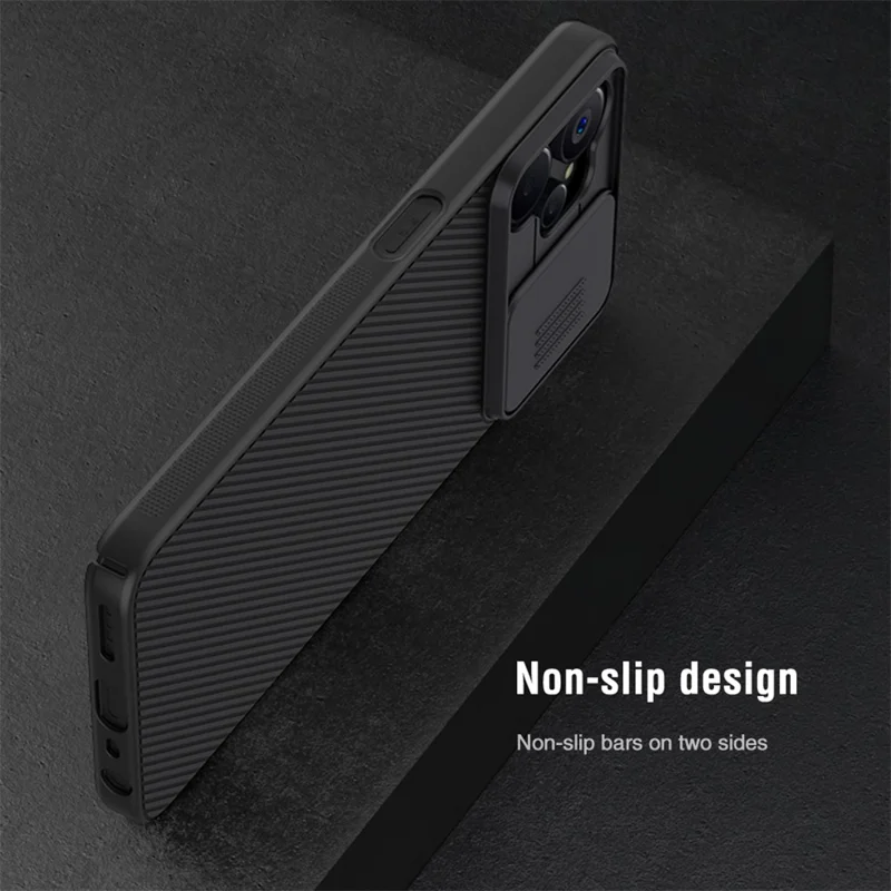 NILLKIN CamShield for Realme 9i 5G / 10 5G / 10T 5G Hard PC Phone Case Anti-Drop Phone Shell with Slide Lens Cover - Black
