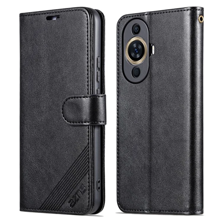 AZNS For Huawei nova 11 Pro / nova 11 Ultra Mobile Phone Case TPU+PU Leather Protective Cover Wallet Phone Shell - Black