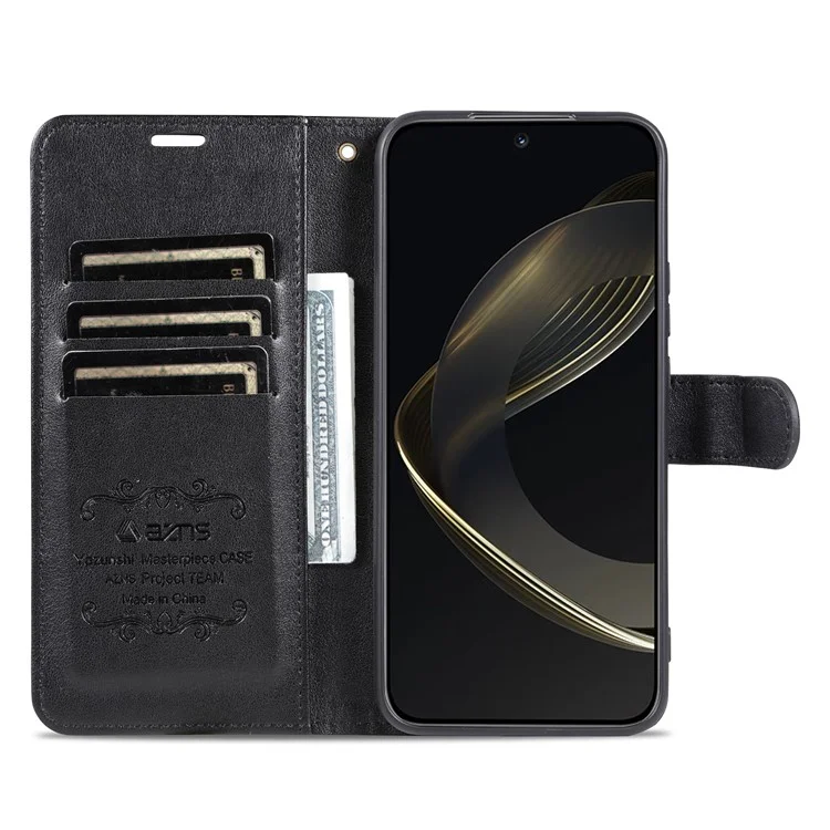 AZNS For Huawei nova 11 Pro / nova 11 Ultra Mobile Phone Case TPU+PU Leather Protective Cover Wallet Phone Shell - Black