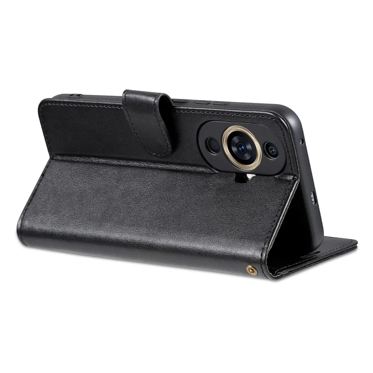 AZNS For Huawei nova 11 Pro / nova 11 Ultra Mobile Phone Case TPU+PU Leather Protective Cover Wallet Phone Shell - Black