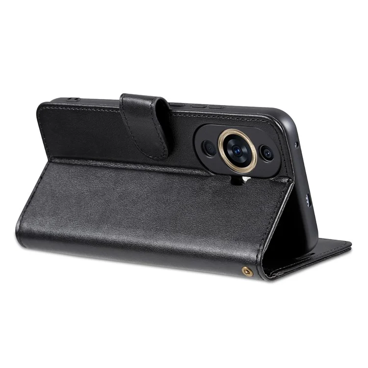 AZNS For Huawei nova 11 / nova 12s 4G / nova 12 Lite 4G Wallet Phone Shell Mobile Phone Case TPU+PU Leather Protective Cover - Black
