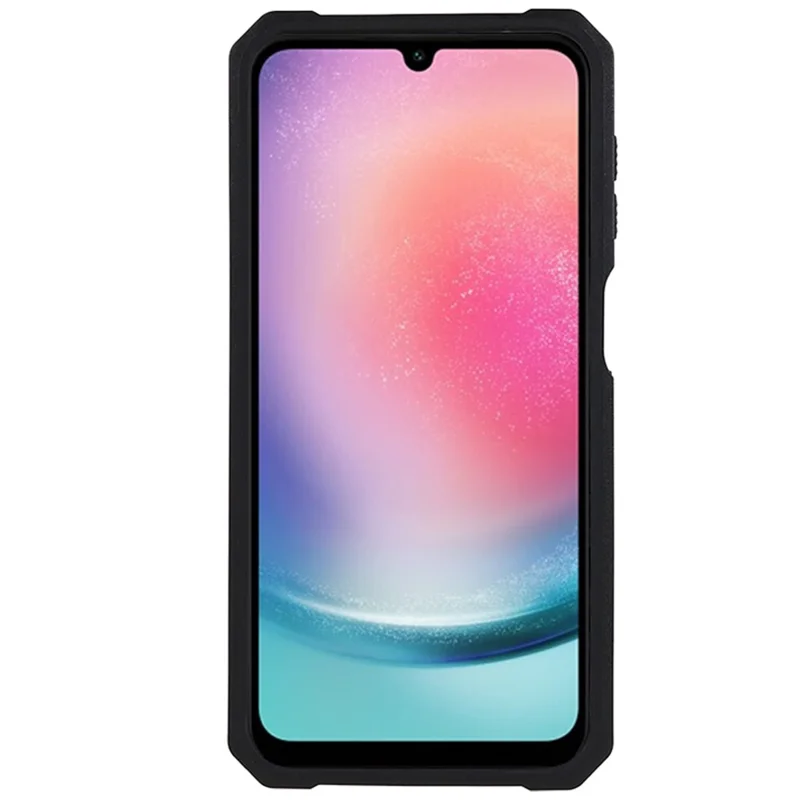 PC+TPU Phone Case for Samsung Galaxy A24 4G (162.1 x 77.6 x 8.3mm) Lens Protection Kickstand Back Cover with Card Holder - Silver