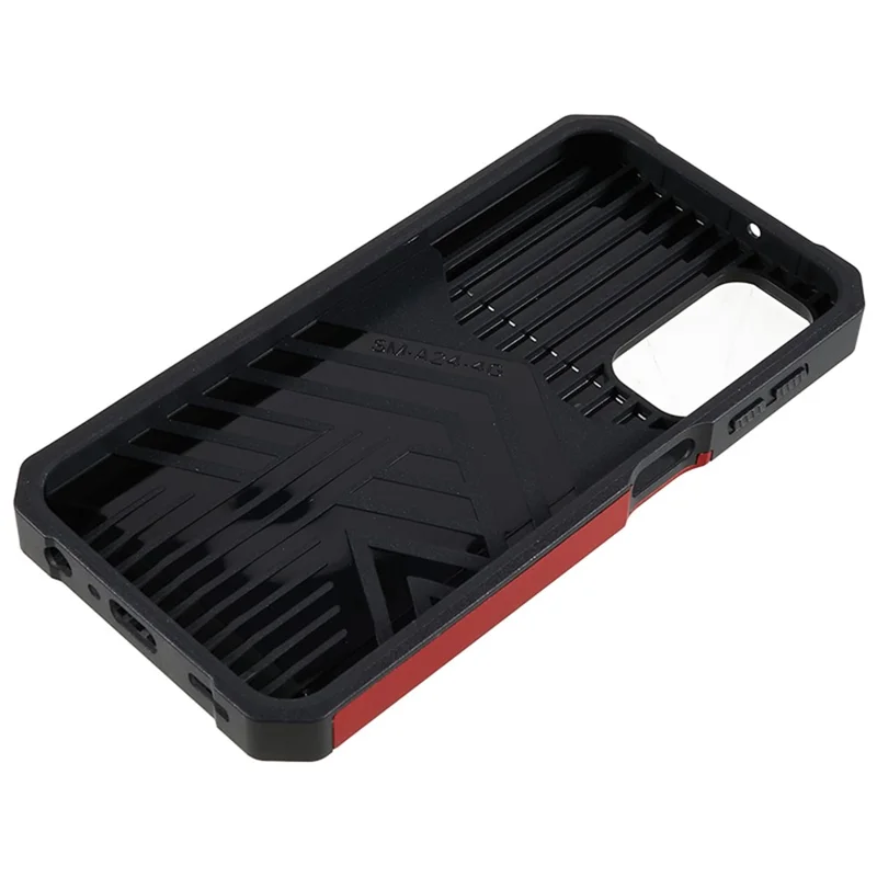 Case de Teléfono PC+TPU Para Samsung Galaxy A24 4G Protección de Lente Tapa Trasera Con Soporte de Tarjeta - Rojo