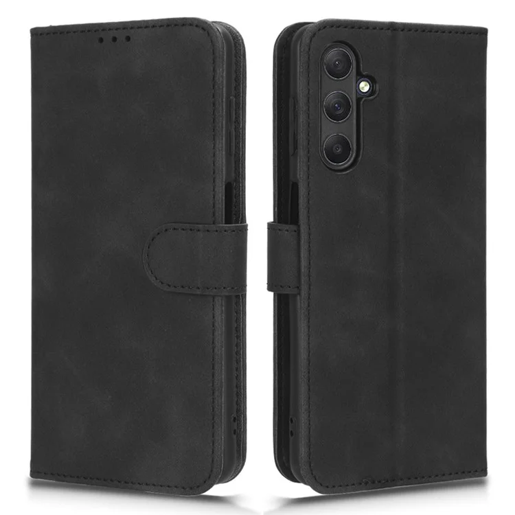 For Samsung Galaxy M54 5G / F54 5G PU Leather Flip Case Skin-touch Wallet Stand Phone Cover - Black
