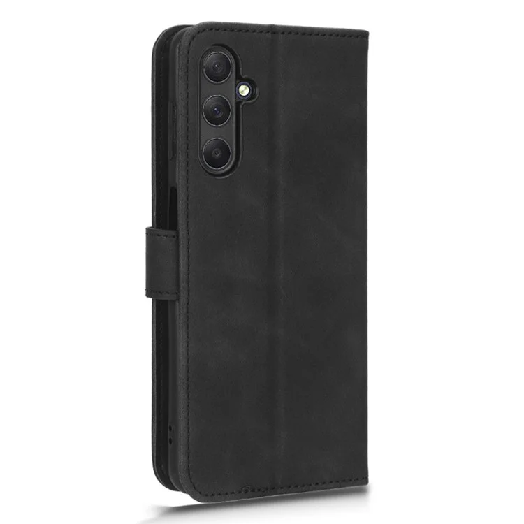 For Samsung Galaxy M54 5G / F54 5G PU Leather Flip Case Skin-touch Wallet Stand Phone Cover - Black