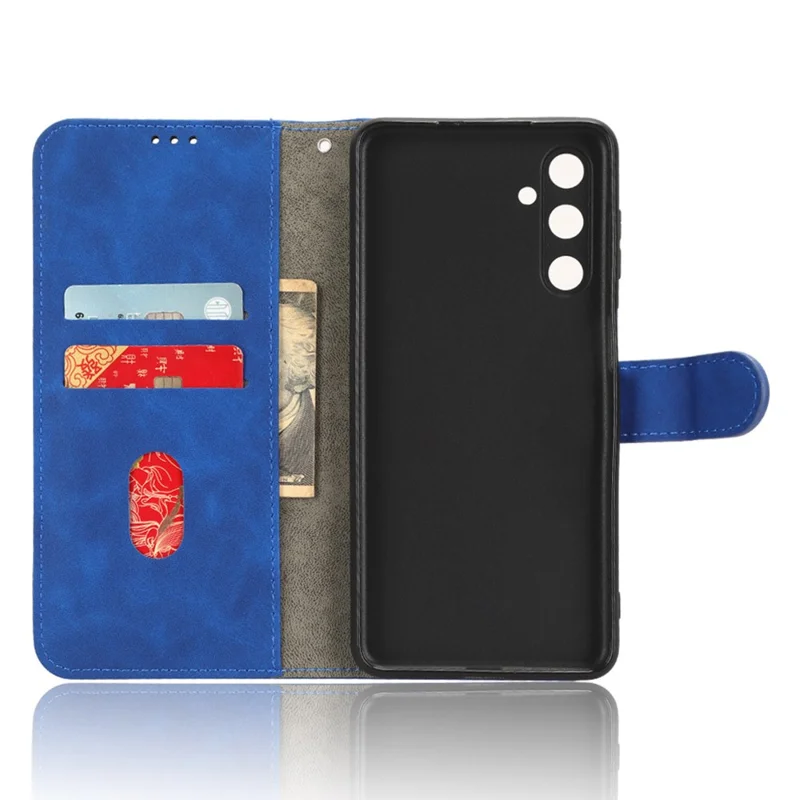 For Samsung Galaxy M54 5G / F54 5G PU Leather Flip Case Skin-touch Wallet Stand Phone Cover - Blue