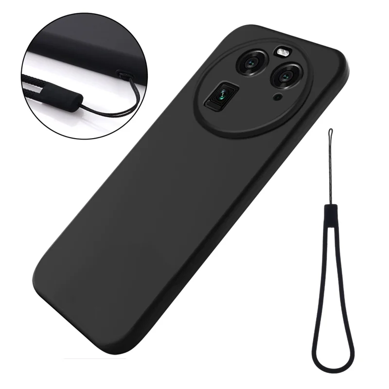 Para Oppo Find X6 Capa de telefone Líquida de Silicone Anti-queda Forro Macio Anti-arranhões - Preto