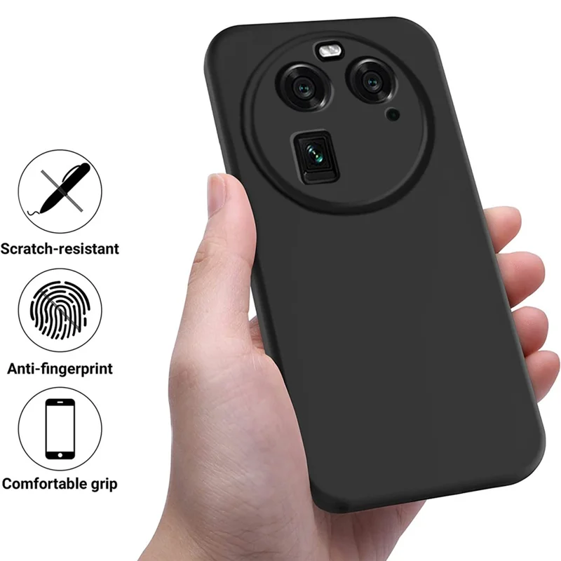Para Oppo Find X6 Capa de telefone Líquida de Silicone Anti-queda Forro Macio Anti-arranhões - Preto