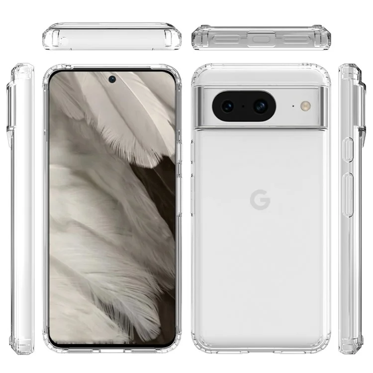 Funda Clear Case Acrílica TPU Híbrida Anti-Arañazos para Google Pixel 8