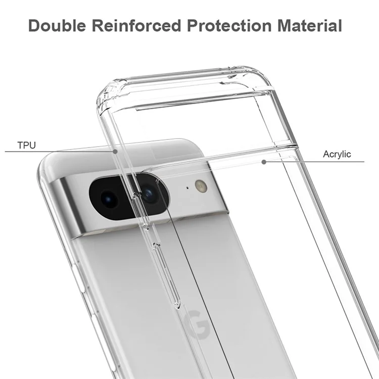 Funda Clear Case Acrílica TPU Híbrida Anti-Arañazos para Google Pixel 8
