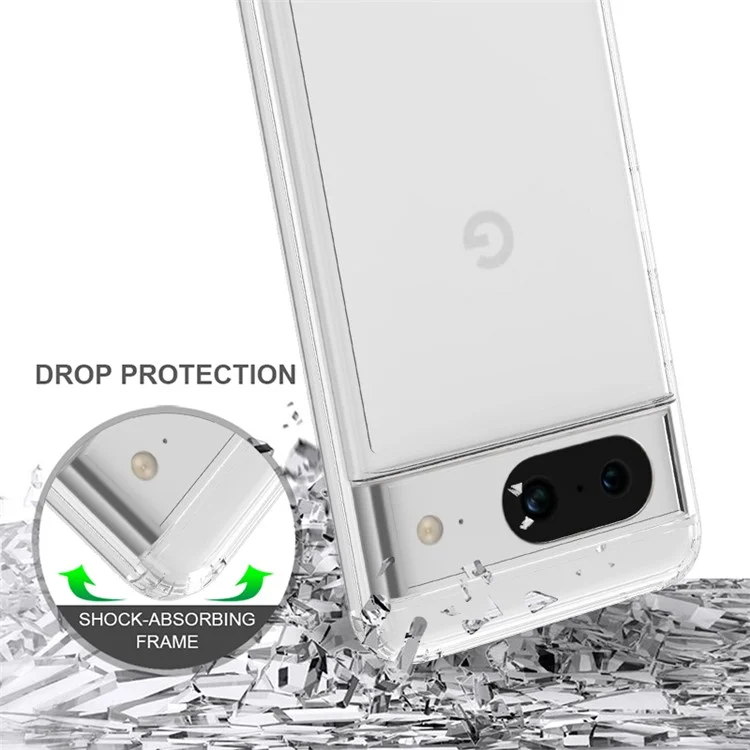 Funda Clear Case Acrílica TPU Híbrida Anti-Arañazos para Google Pixel 8