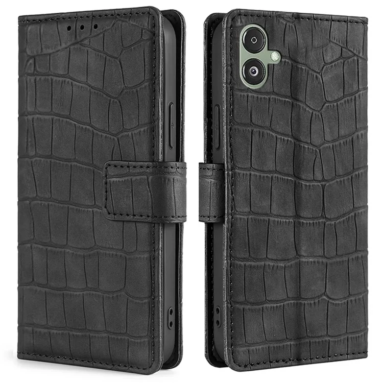 Per Samsung Galaxy F14 5G Skin-touch Feeling Phone Case Crocodile Texture Wallet Stand PU Leather Cover - Nero