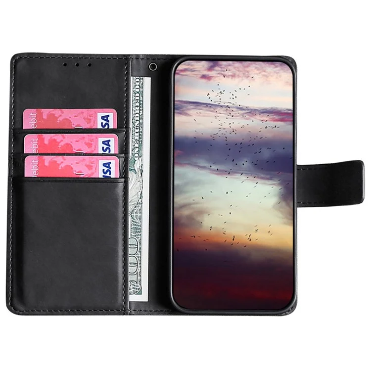 Per Samsung Galaxy F14 5G Skin-touch Feeling Phone Case Crocodile Texture Wallet Stand PU Leather Cover - Nero