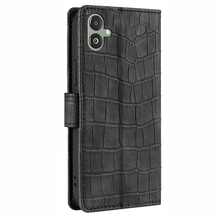 Per Samsung Galaxy F14 5G Skin-touch Feeling Phone Case Crocodile Texture Wallet Stand PU Leather Cover - Nero