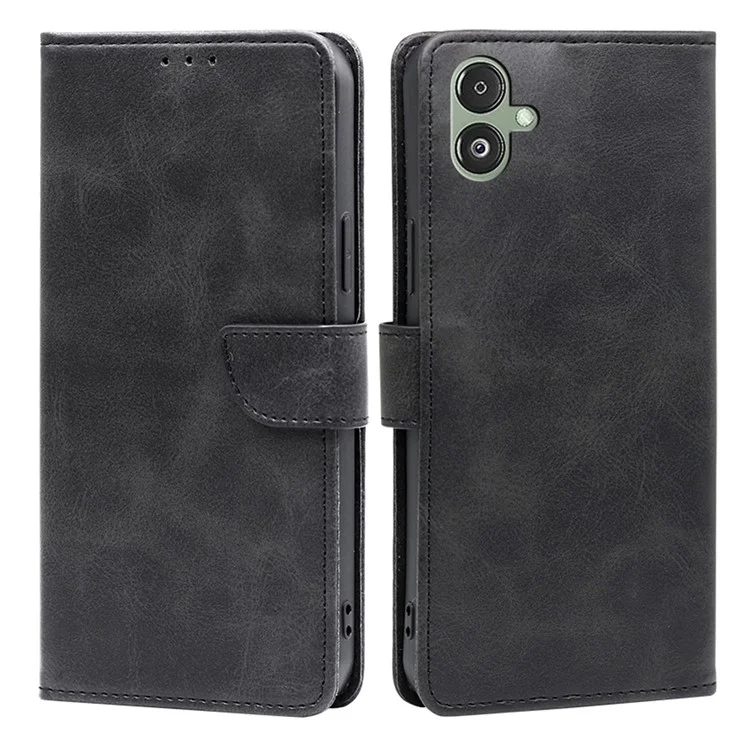 Pour Samsung Galaxy F14 5G Étui de protection magnétique Calf Texture Stand Wallet PU Leather+TPU - Noir