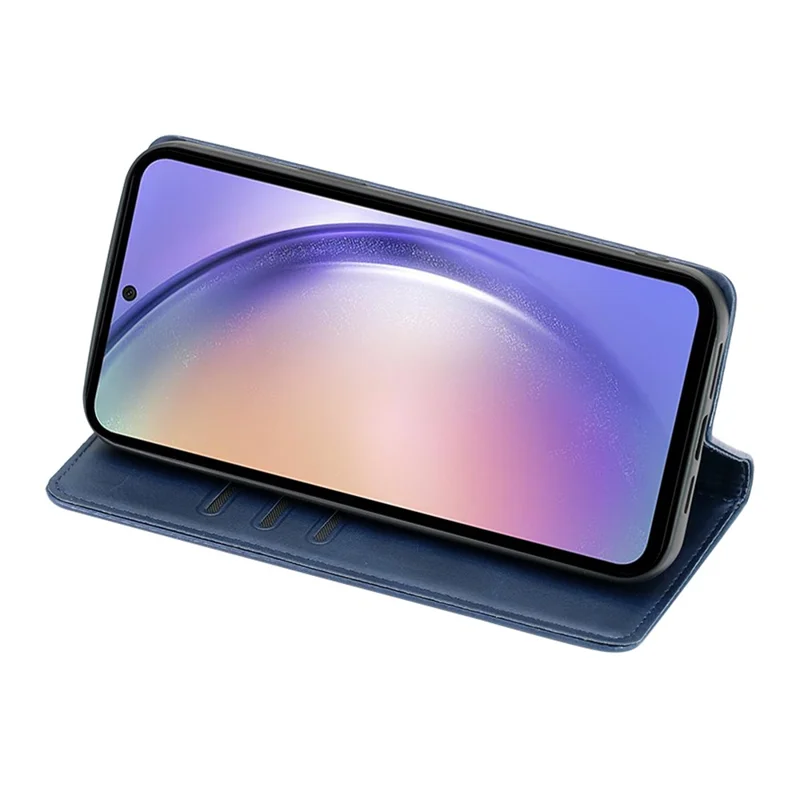 For Samsung Galaxy F14 5G Calf Texture Mobile Phone Protector Case Stand Leather Wallet Cover - Sapphire