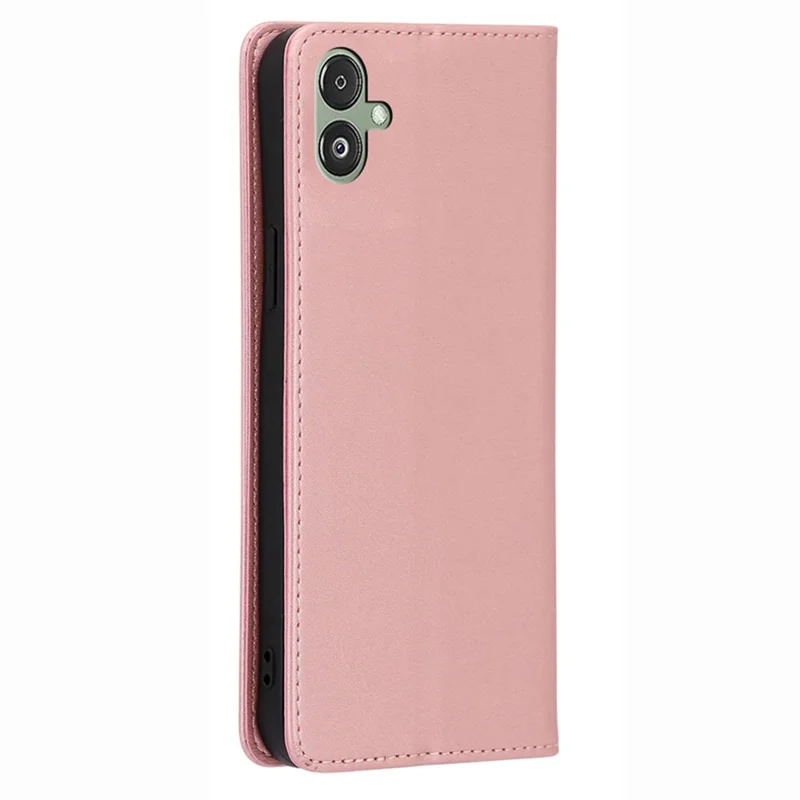 For Samsung Galaxy F14 5G Calf Texture Mobile Phone Protector Case Stand Leather Wallet Cover - Rose Gold