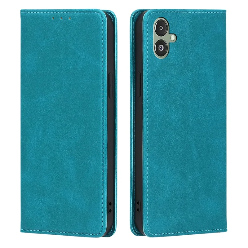 For Samsung Galaxy F14 5G Calf Texture Mobile Phone Protector Case Stand Leather Wallet Cover - Baby Blue