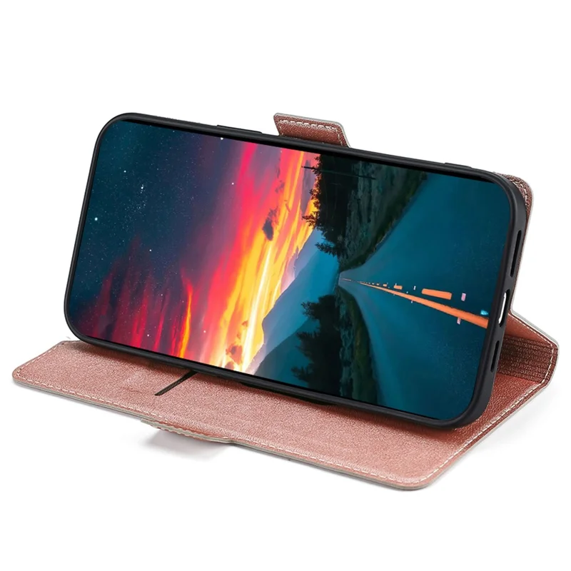 Pour Samsung Galaxy F14 5G Étui de protection en cuir PU avec support, porte-cartes et clapet - Rose Gold