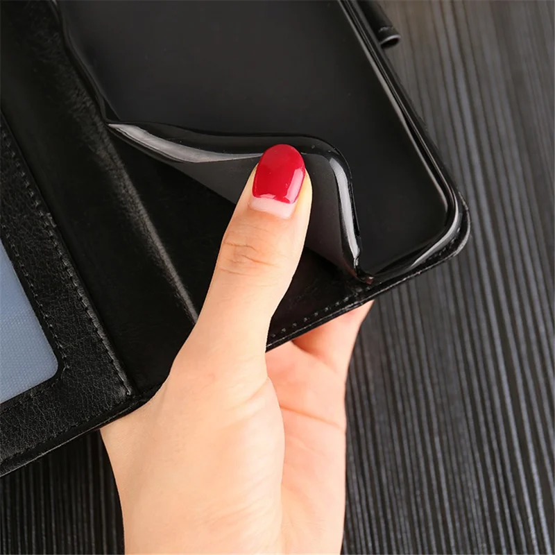 For Samsung Galaxy F14 5G Textured PU Leather Phone Case Wallet Stand Flip Cover - Black