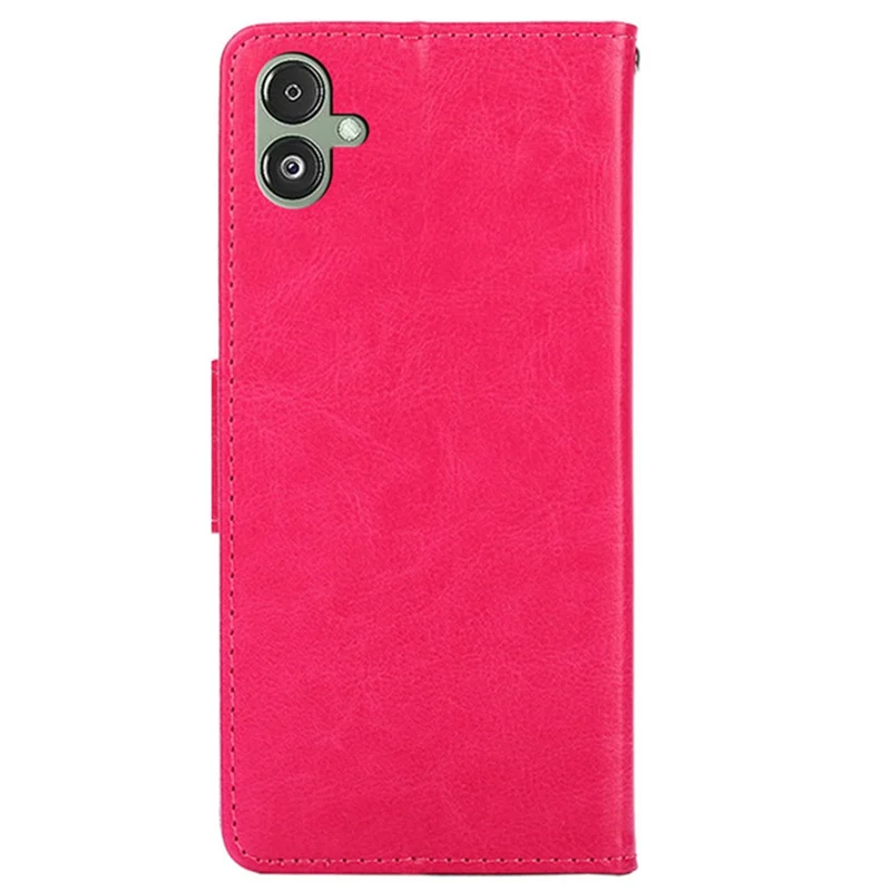 Per Samsung Galaxy F14 5G Custodia in Pelle PU Goffrata Portafoglio Stand Flip Cover - Rosa